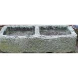 Stone two part trough 81cm w x 40.5cm d