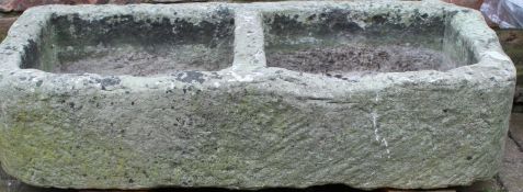 Stone two part trough 81cm w x 40.5cm d