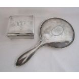 William Neale Birmingham 1917 silver trinket box and Birmingham silver hand mirror both with