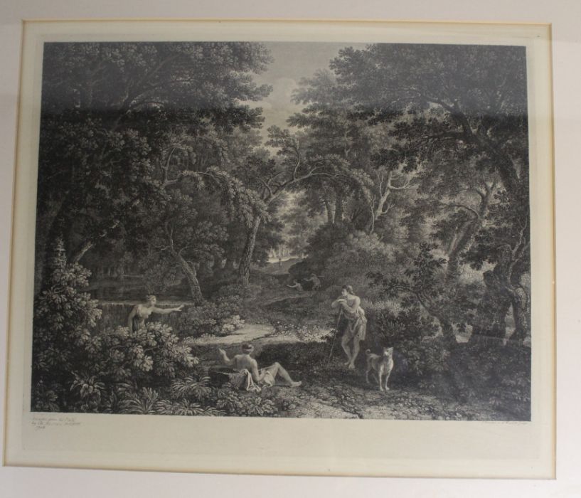 Gilt framed print "From the plate by the British Museum 1904"  depicting classical scene after