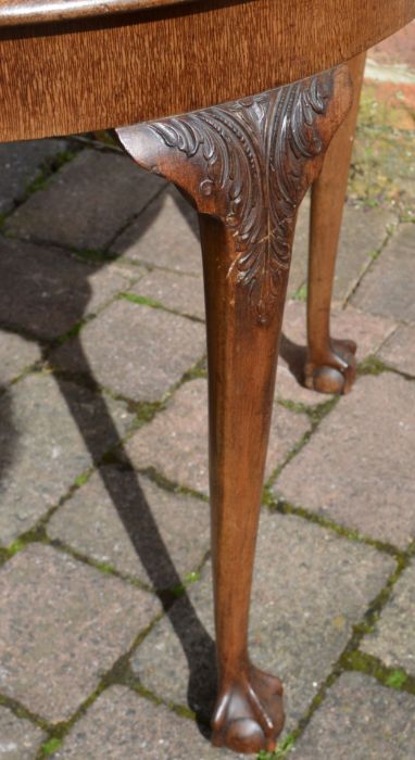 Early 20th century mahogany circular table with carved decoration & ball & claw feet - Image 2 of 2