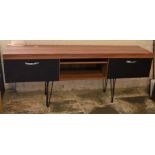 Modern sideboard on metal legs L 200cm D 45cm Ht 78cm