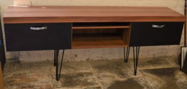 Modern sideboard on metal legs L 200cm D 45cm Ht 78cm