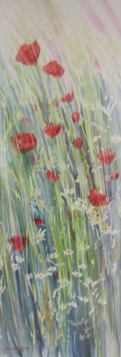 Limited edition 22/250 'Golden Autumn' print, sunset print and Dennis Lewis watercolour of poppies - Image 6 of 7