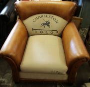 Charleston Polo vintage looking leather armchair