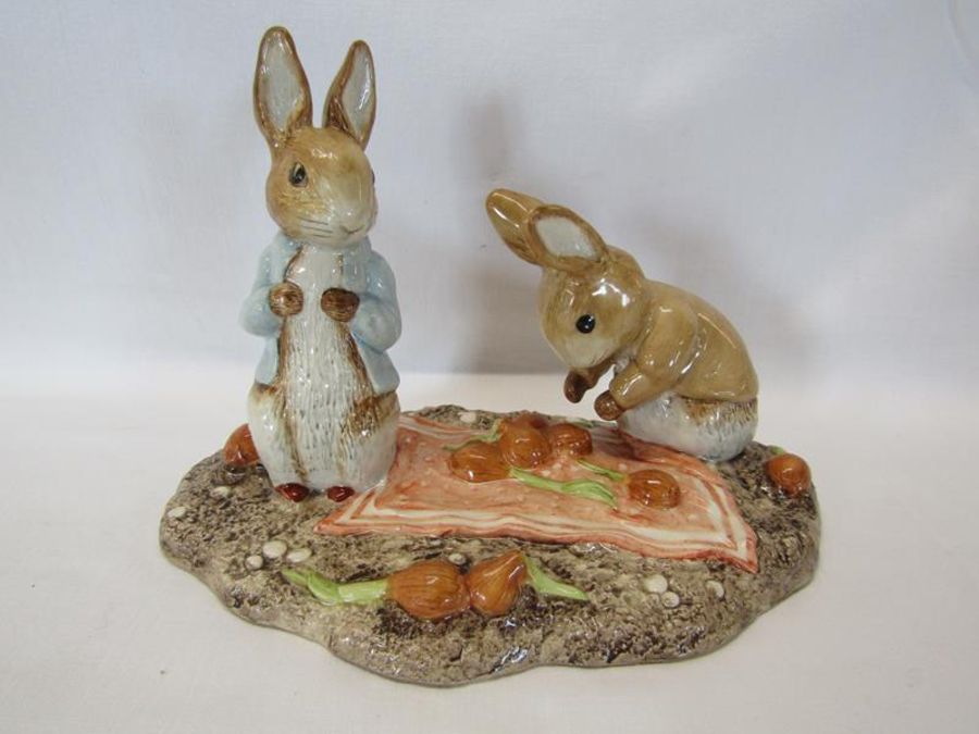 3 Beswick Beatrix Potter tableaus: Mittens Tom Kitten & Moppet (Annual Collectors piece), Hiding - Image 7 of 16