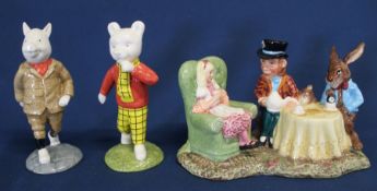 Beswick Rupert Bear & Podgy Pig limited editions figures 259 / 1920 with boxes & certificate and The