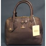 Vivienne Westwood blue leather Balmoral handbag - unused, with original shop tag & dust bag