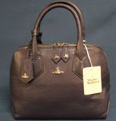 Vivienne Westwood blue leather Balmoral handbag - unused, with original shop tag & dust bag