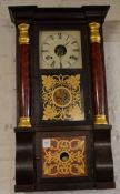 19th century Seth Thomas American wall clock with a 2 weight movement Ht 83cm W 48cm