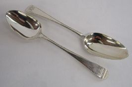 Pair of possibly Thomas Chawner Georgian silver serving spoons - total weight - 4.26ozt