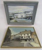 Paul Haigh 'Snow at Raithby' oil on board - John Bangay print - 'The Gunshop, Upgate' Louth