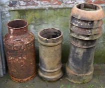 2 chimney pots & a milk churn