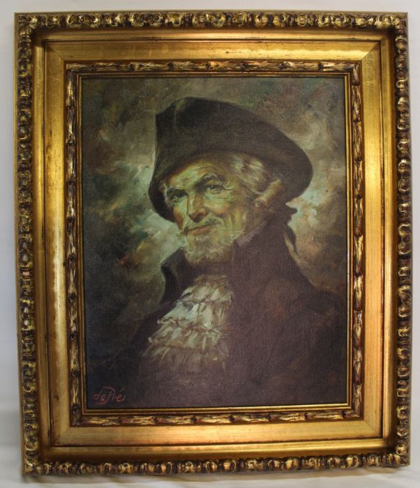 Oil on canvas depicting eighteenth century gentleman signed De Pre (Willi De Pre 1922-1995) 57.5cm x - Image 2 of 4