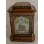 Fine early 20th century bracket clock by Lenzkirch in a walnut case with canted corners & ormolu