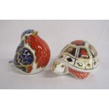 Royal Crown Derby paperweights - Robin and Imari Tortoise