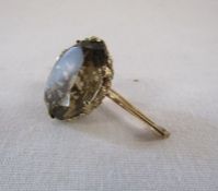Tested as 9ct gold smokey quartz brooch - stone approx. 15mm x 20mm (pin detached)