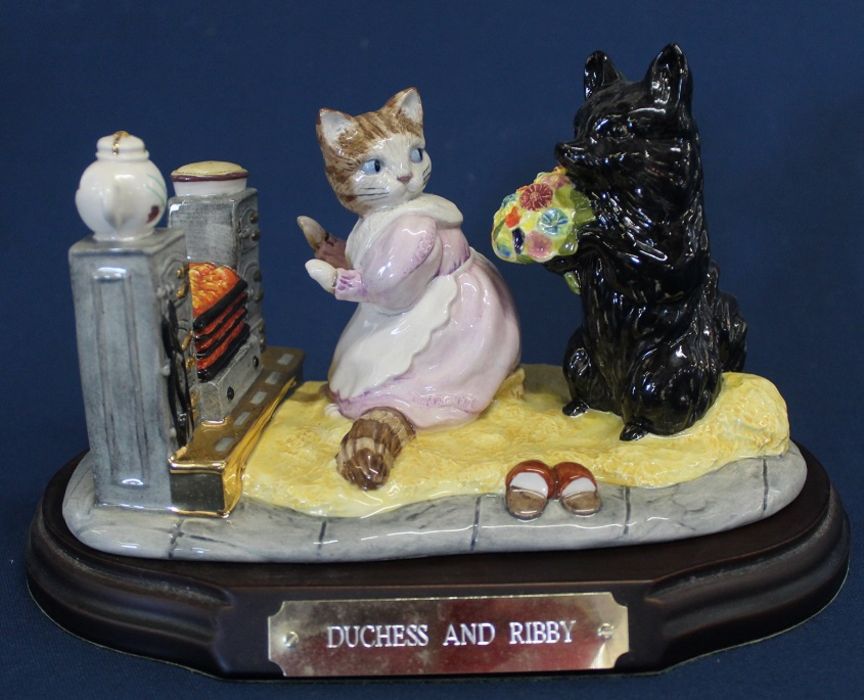 Beswick Beatrix Potter Duchess & Ribby Millennium tableau 266 / 1500 with box & certificate