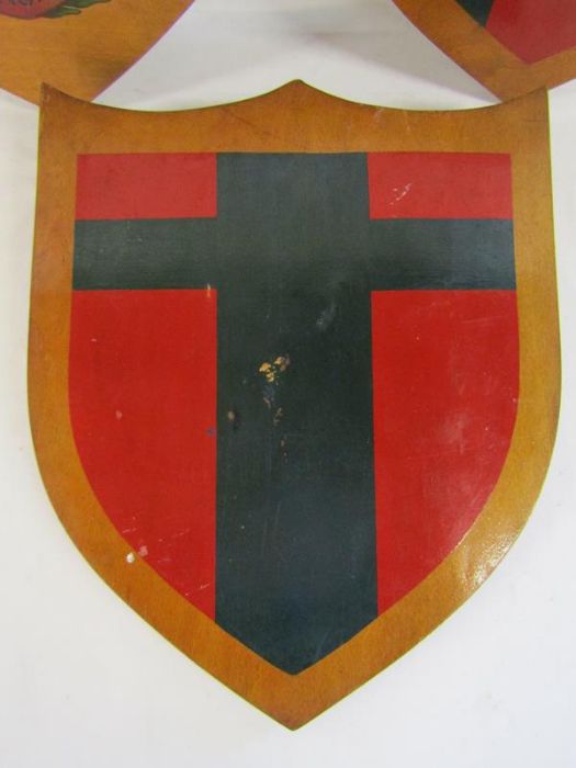 3 Regimental painted wooden shields - British army of the Rhine, WW2 British 21st army group GHQ and - Image 4 of 4