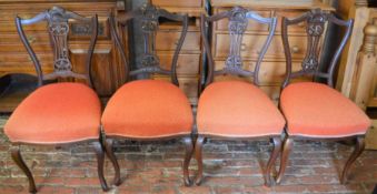 4 Edwardian mahogany salon chairs on cabriole legs (bought from a sale of contents from Thorpe