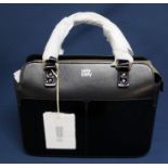Orla Kiely black leather handbag - unused, with original shop tag and dust bag, dimensions 26.5cm