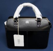 Orla Kiely black leather handbag - unused, with original shop tag and dust bag, dimensions 26.5cm