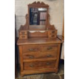 Late Victorian satin wood dressing table