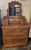 Late Victorian satin wood dressing table