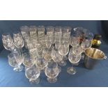 Collection of bar glasses includes Peroni pints and halves, Jack Rabbit, Biere Noel, Bessacar etc