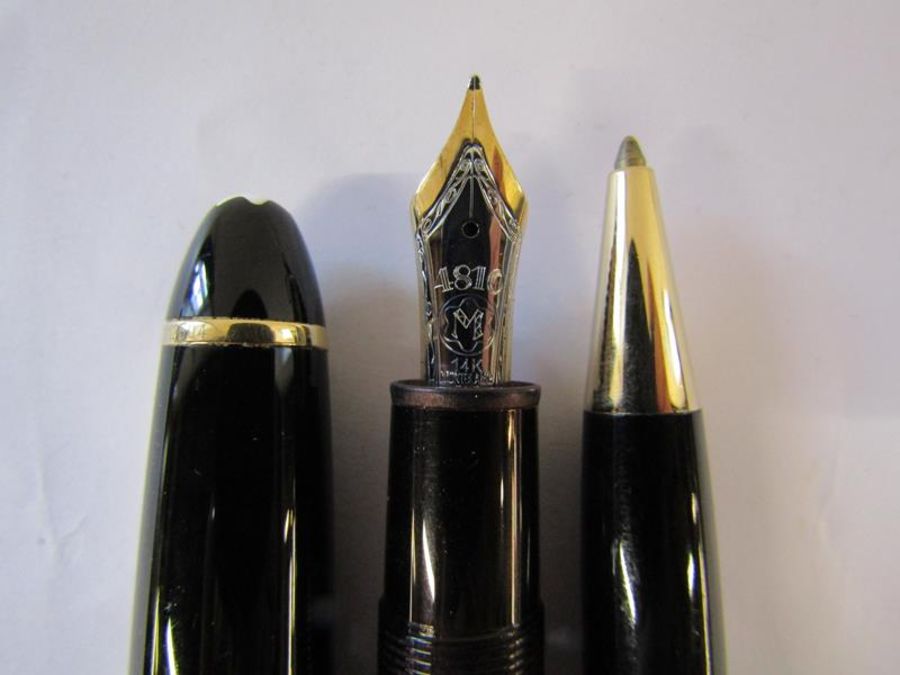 Mont Blanc meistertuck fountain and ball point pens - Image 5 of 8