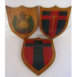 3 Regimental painted wooden shields - British army of the Rhine, WW2 British 21st army group GHQ and