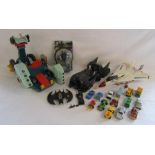 Collection of toys includes original Thundercats 1985 Mutant fistpounder Lorimar-Telepix vehicle,