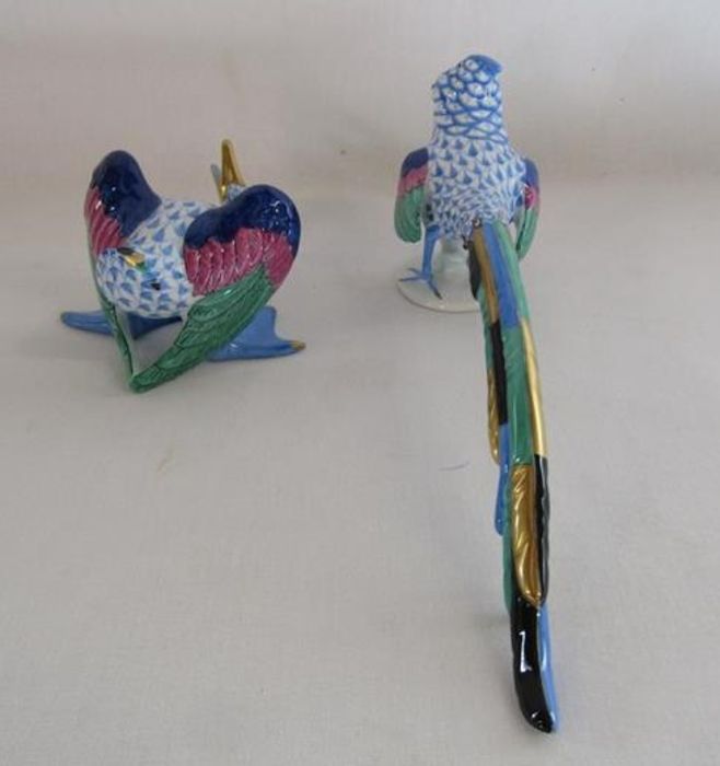 Herend Hungary porcelain goose and fishnet pheasant - Image 3 of 6