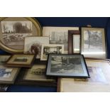 Selection of framed black & white photographs including some local -Hubbards Hills, Lincolnshire
