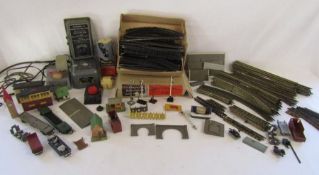 Hornby-Dublo metal train track, playcraft track, tri-ang and Marshall-II power control units etc