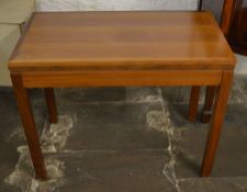 Modern solid teak fold over card table 173cm by 108cm