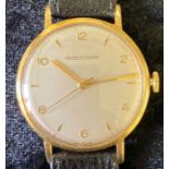 Jaeger-LeCoultre 18ct gold gents wristwatch. Diameter 3.6cm