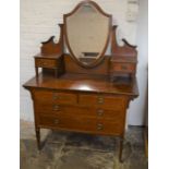 Edwardian dressing table with shield shape mirror