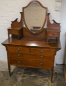 Edwardian dressing table with shield shape mirror