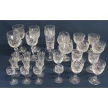 Selection of crystal drinking glasses including Edinburgh