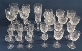 Selection of crystal drinking glasses including Edinburgh