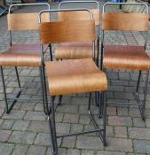 Set of 4 industrial style canteen chairs