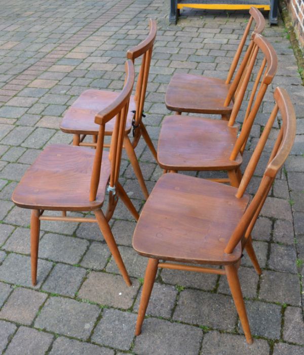 5 Ercol dining chairs - Image 2 of 2