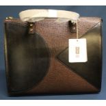 Orla Kiely large textured leather Ella handbag in cocoa - unused, with original shop tag and dust