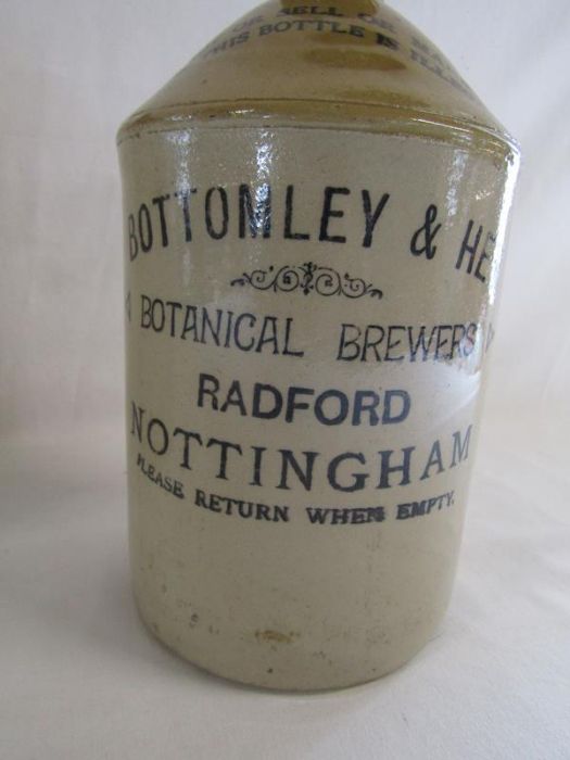 Bottomley and Hey 'Botanical Brewers' Radford Nottingham stoneware flagon and a larger George Skey - Image 4 of 6