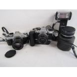 Canon AT-1 camera, Olympus CM10 camera, Sirius tele-converter lens and Haminex flash,