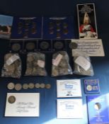 3 bags of two shilling coins, 1 bag of shilling coins, commemorative crowns, two Heinz Royal Mint