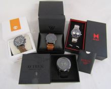 Boxed watches include Timberland, Avtrek, MVMT BT01 quartz watch