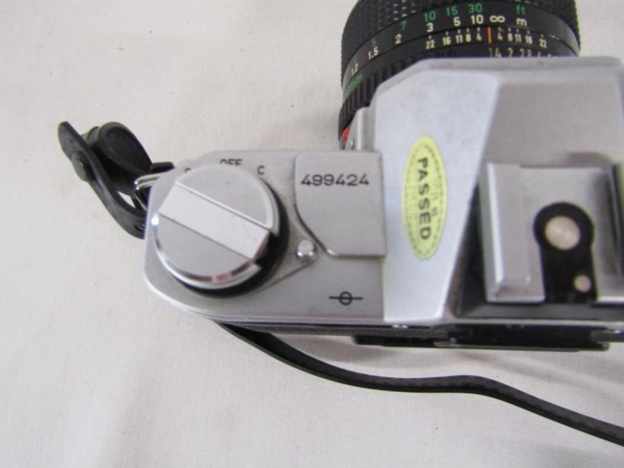 Canon AT-1 camera, Olympus CM10 camera, Sirius tele-converter lens and Haminex flash, - Image 4 of 9