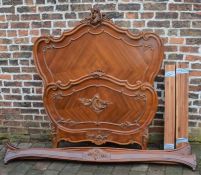 French style single bed with rococo embellishments & kingwood quarter veneer